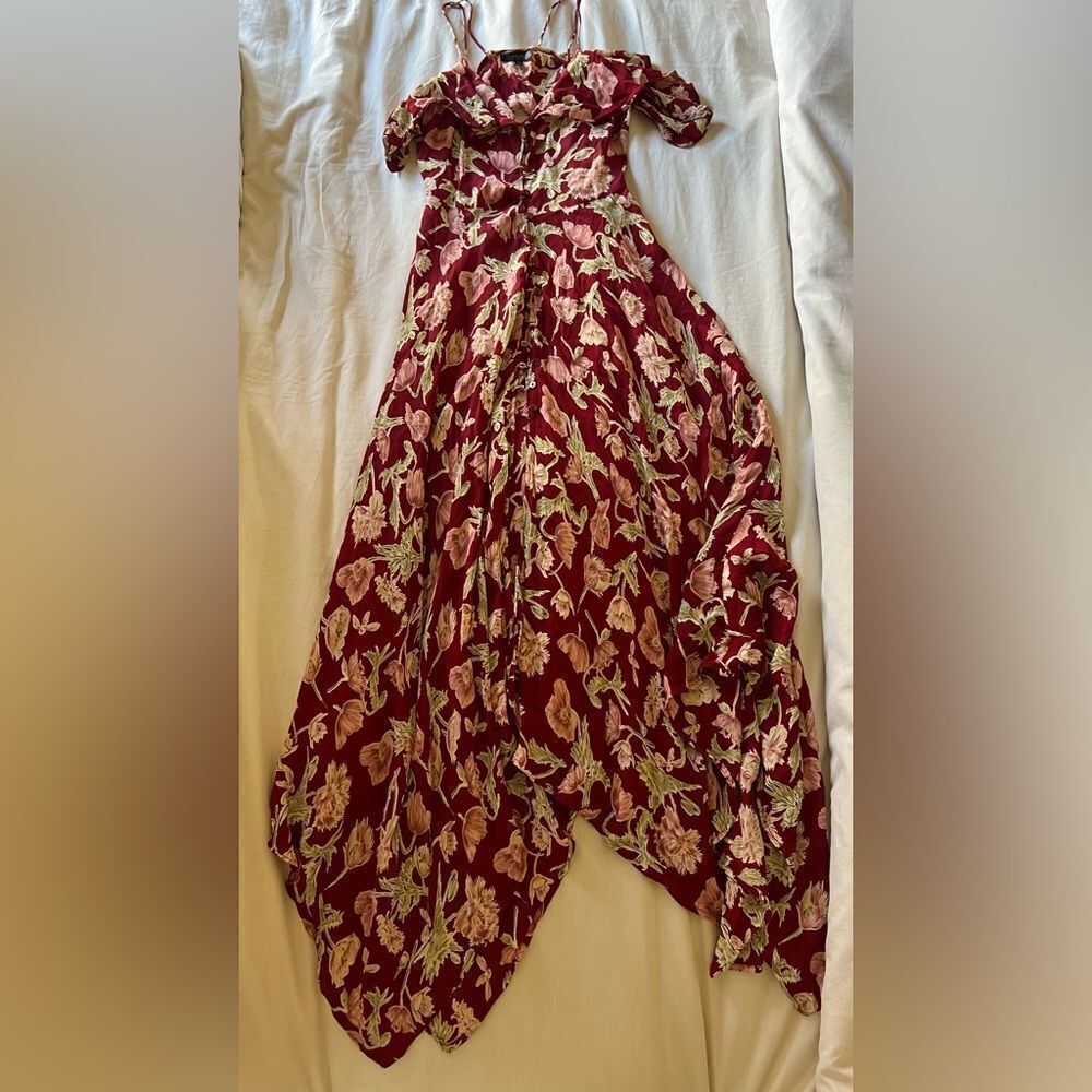 Topshop Floral Red Dress